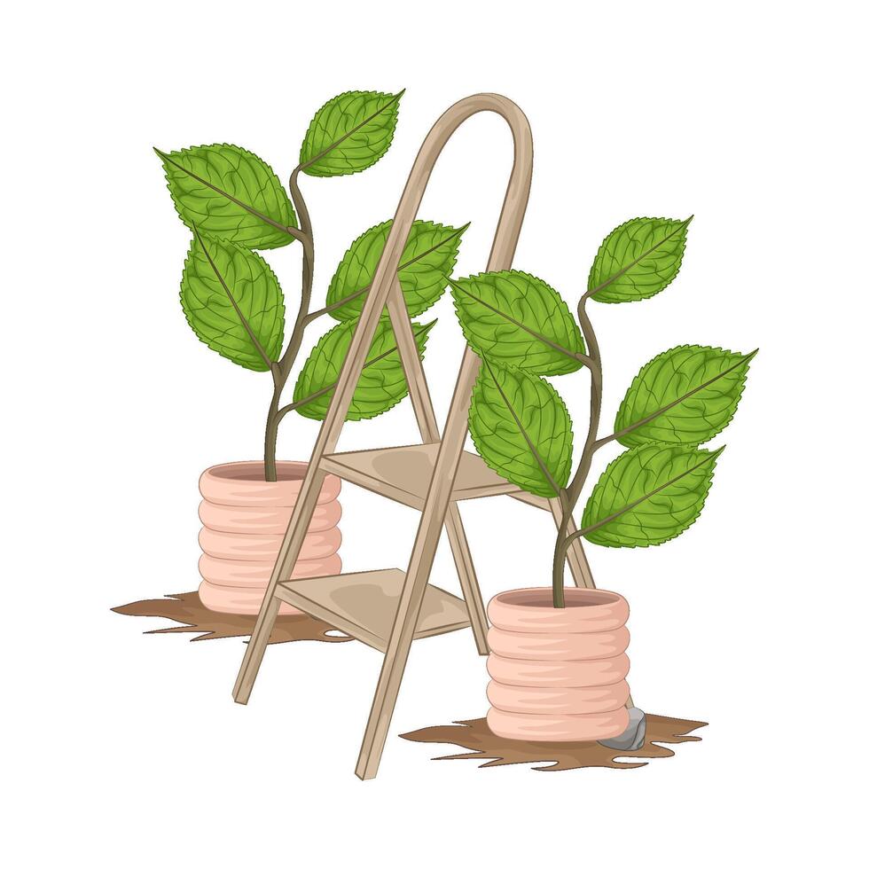 Illustration of portable ladder vector