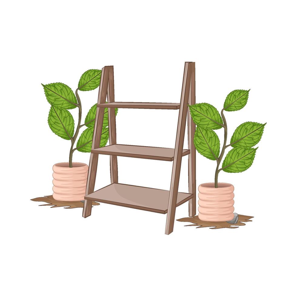 Illustration of portable ladder vector