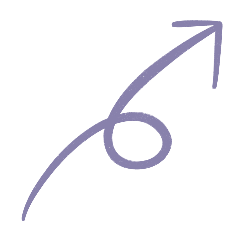 Purple Arrow Line Upward Curved Arrow Sketch Arrow Line Element png
