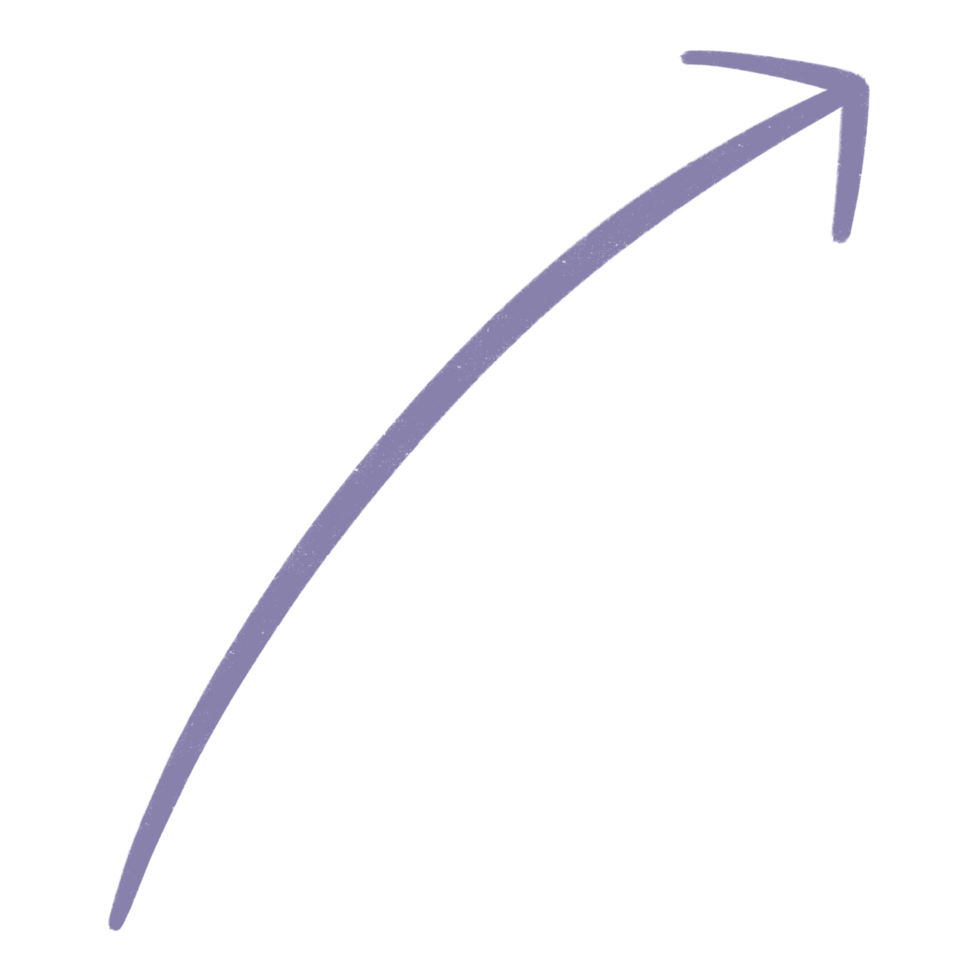 Purple Arrow Line Upward Curved Arrow Sketch Arrow Line Element png