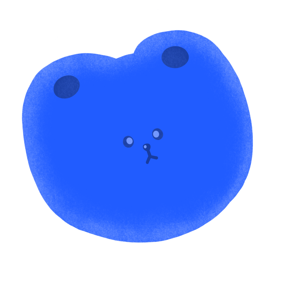 Cute Blue Bear Cartoon illustration Cute Bear Bear Sticker Cute Animal Animal Sticker Cute Element png