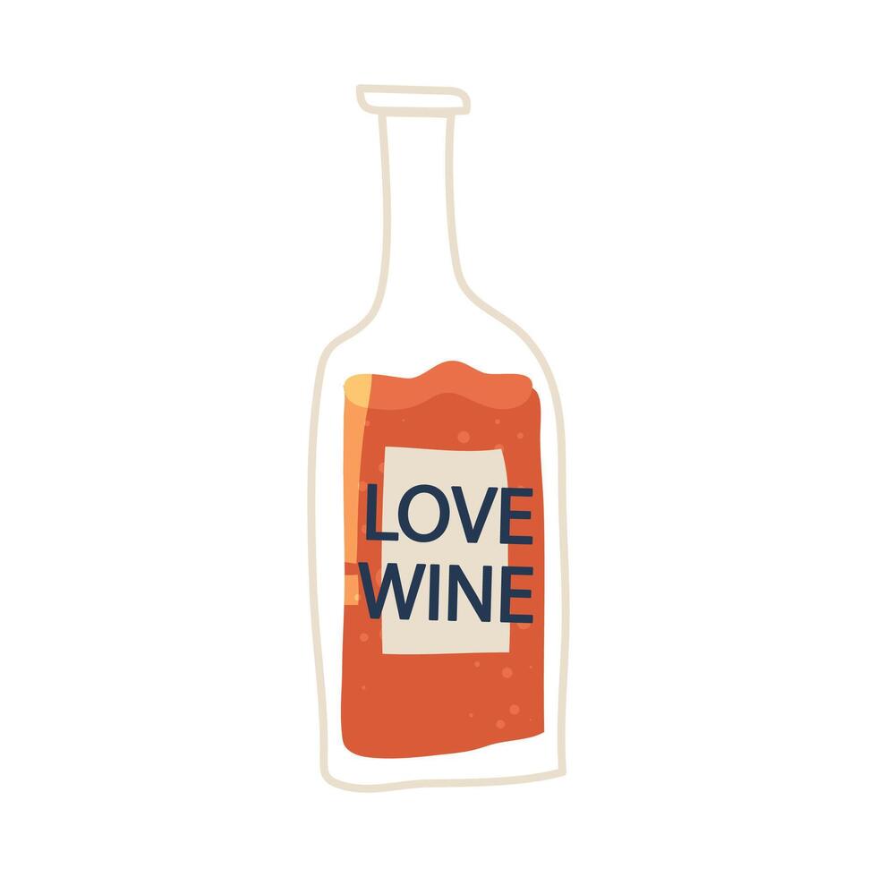 Hand drawn beer bottle isolated on white vector