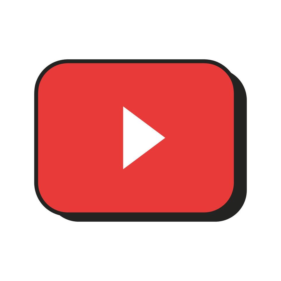 Youtube player icon with flat design on white background vector