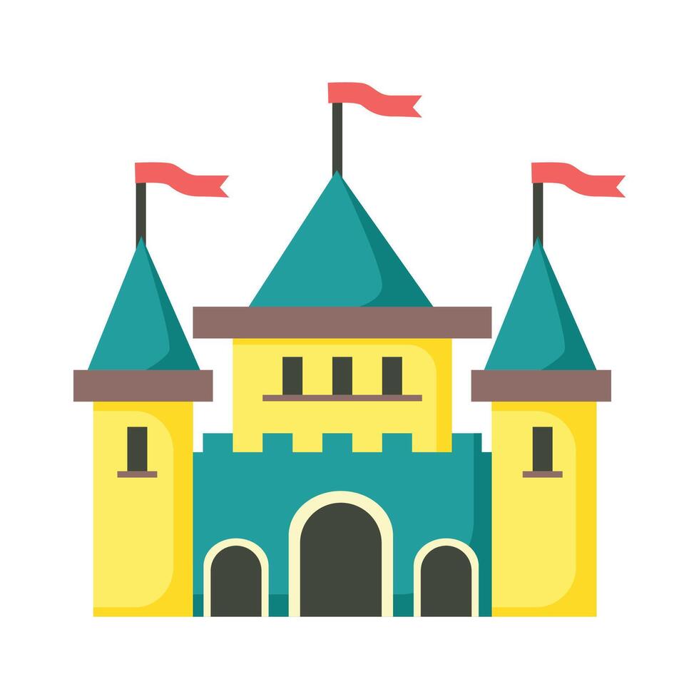 Medieval ancient castles on white background vector