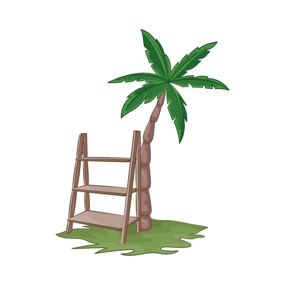 Illustration of portable ladder vector