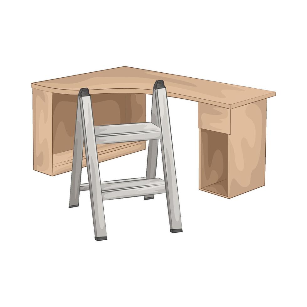 Illustration of portable ladder vector