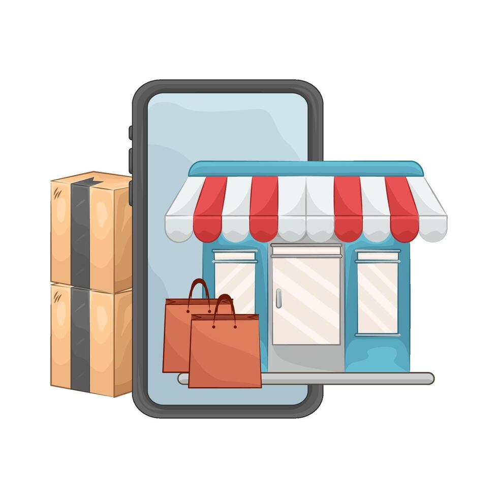 Illustration of marketplace vector
