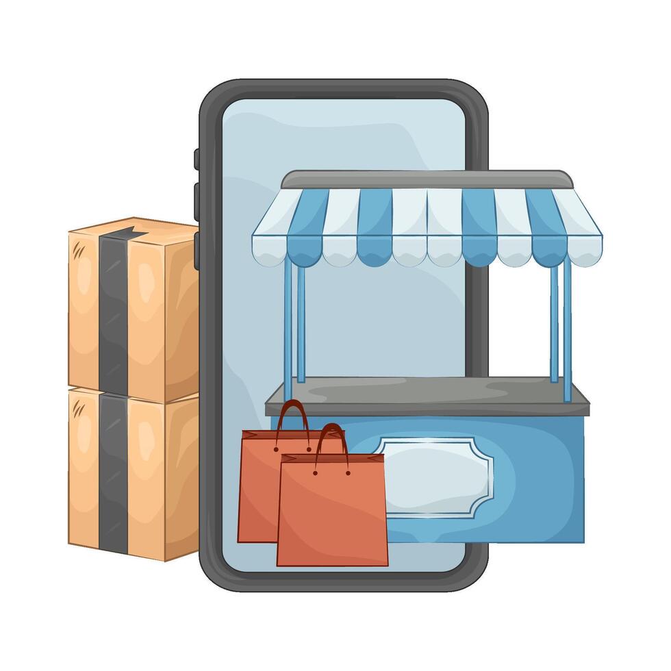 Illustration of marketplace vector