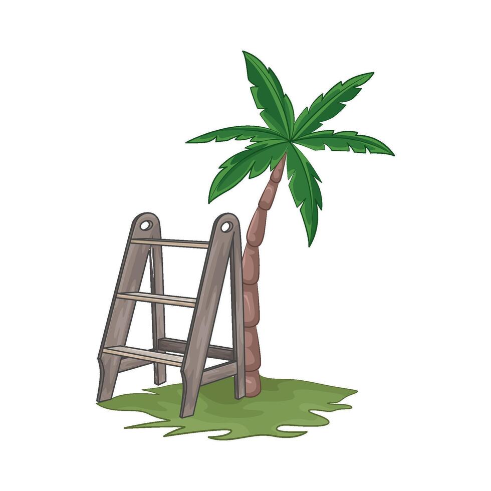 Illustration of portable ladder vector