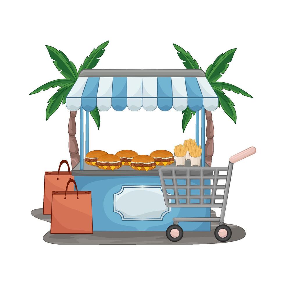 Illustration of burger shop vector