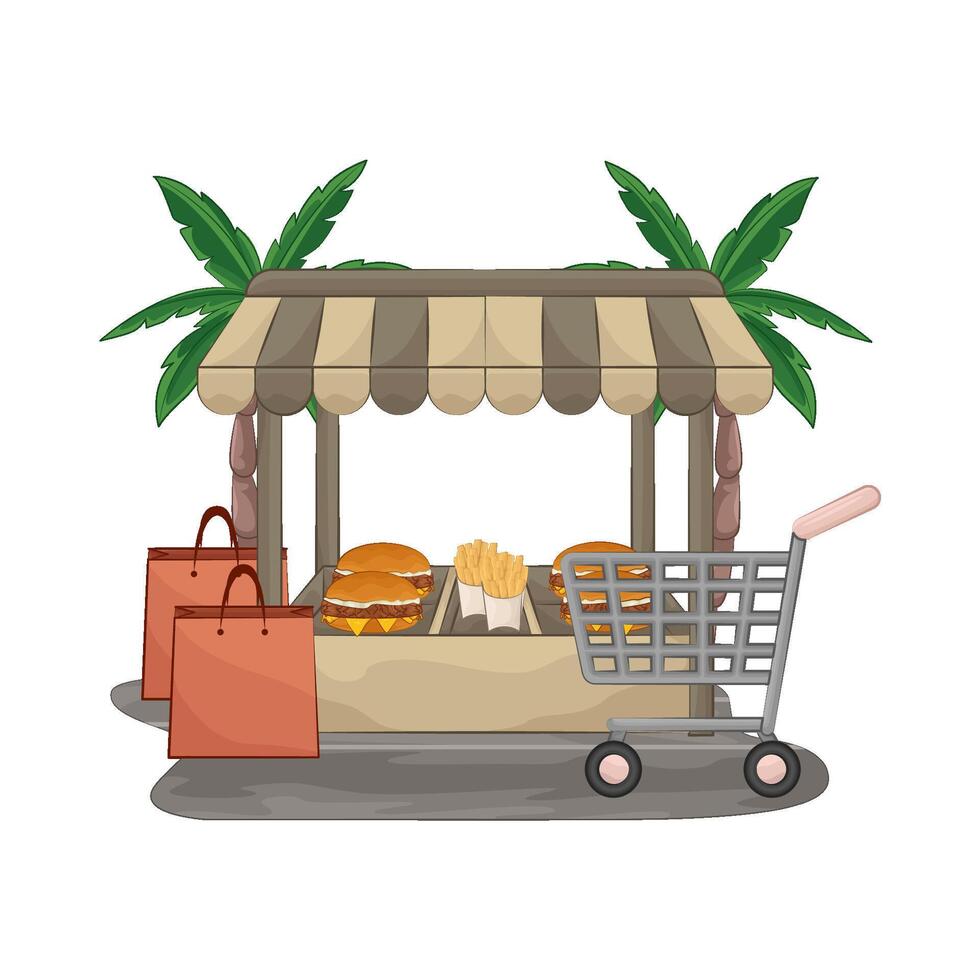 Illustration of burger shop vector