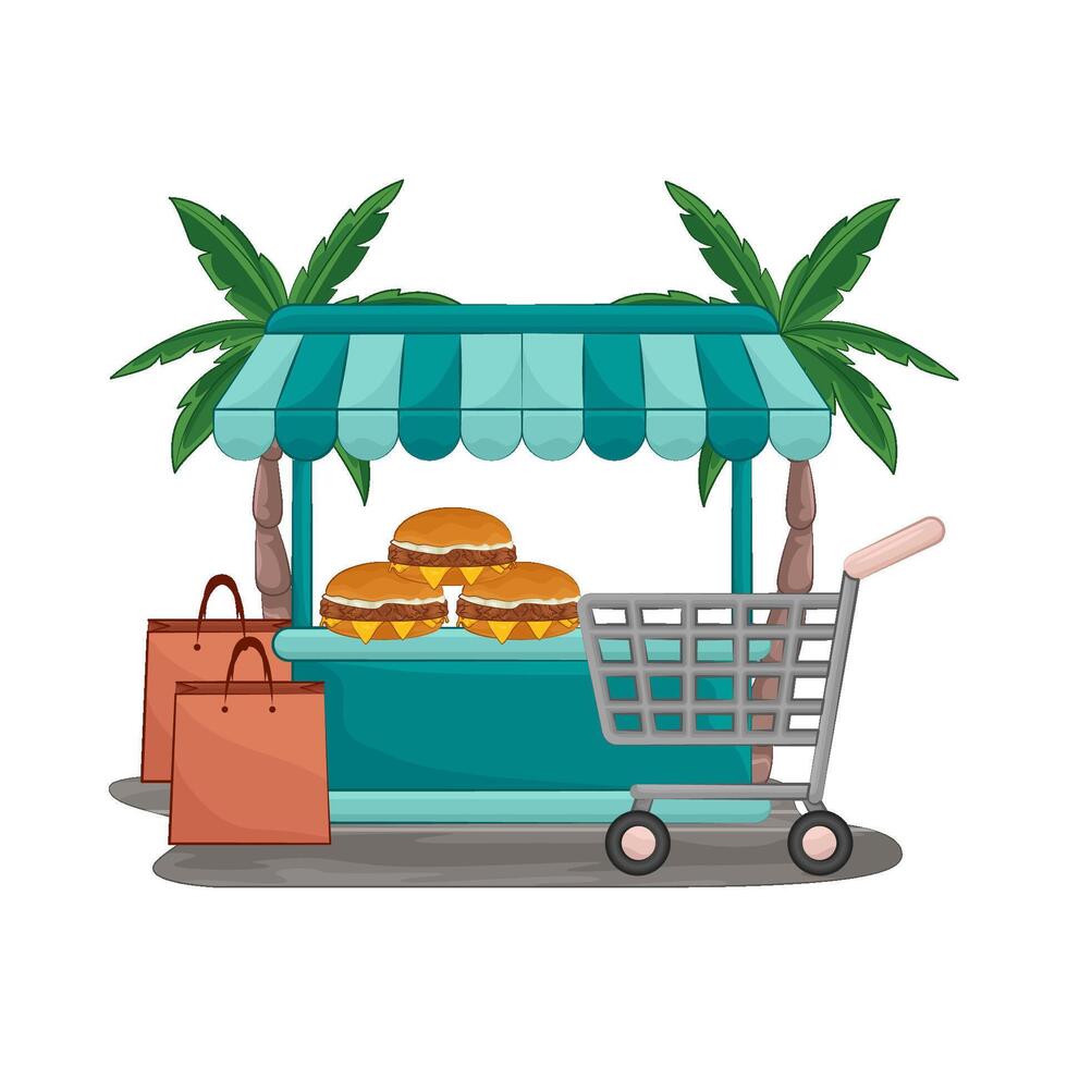 Illustration of burger shop vector