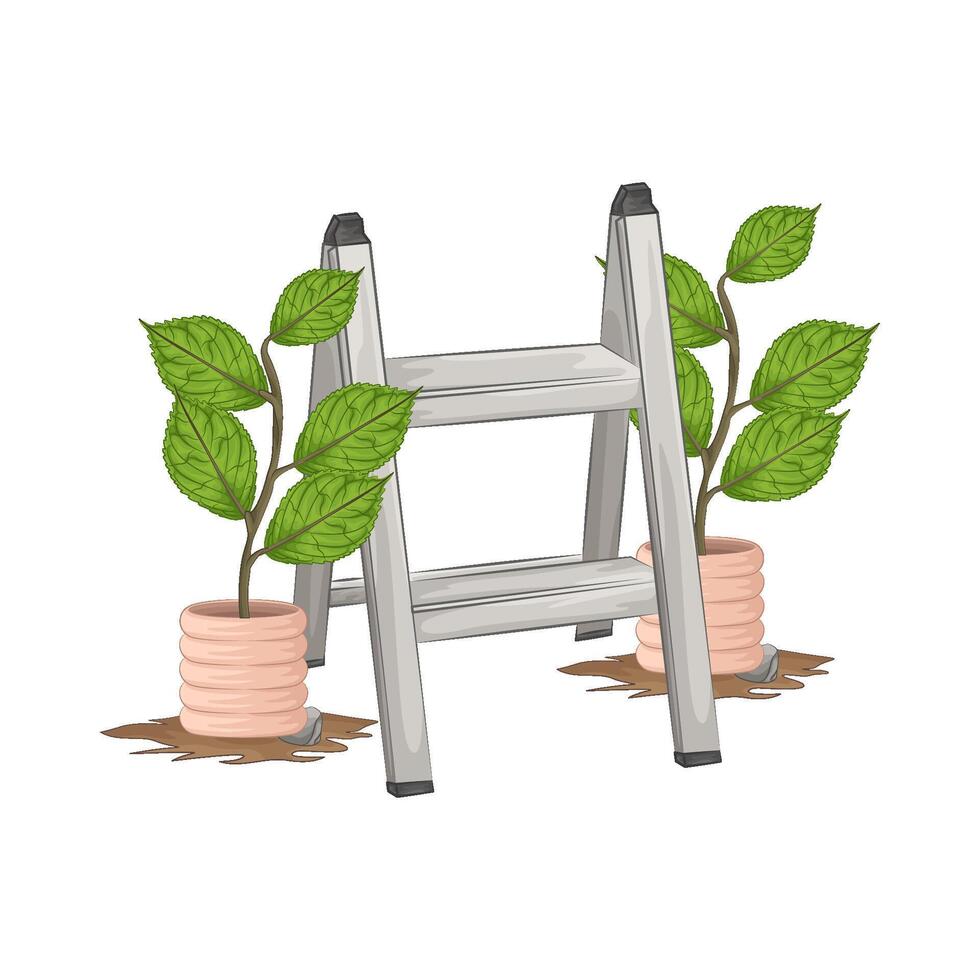 Illustration of portable ladder vector