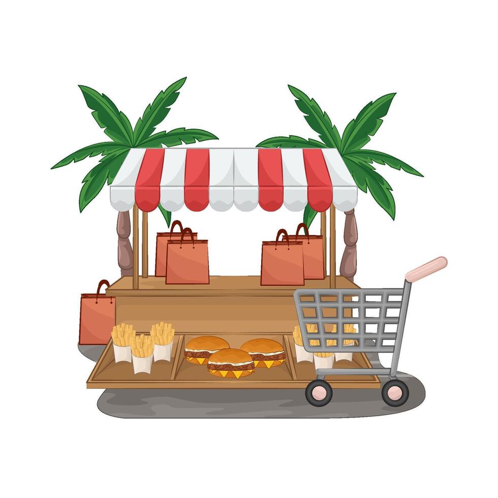 Illustration of burger shop vector