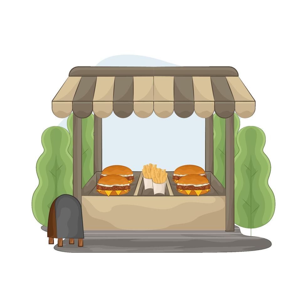 Illustration of burger shop vector