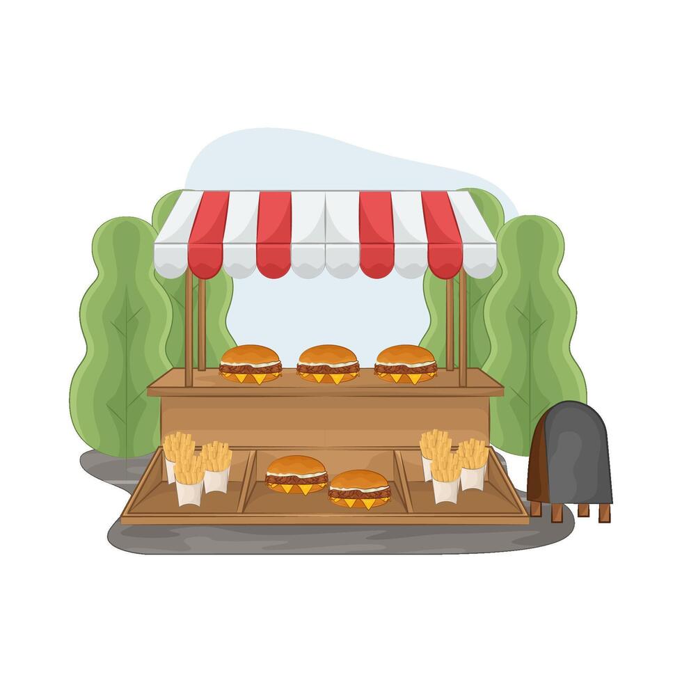 Illustration of burger shop vector