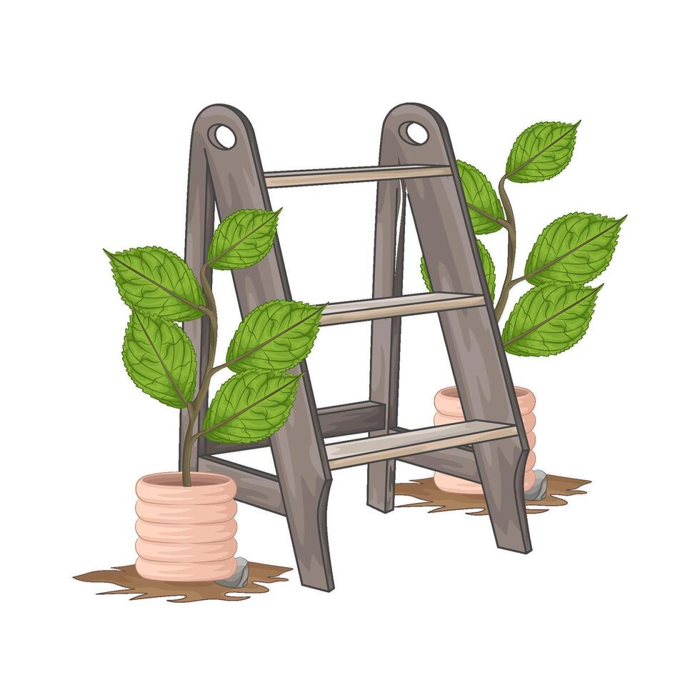 Illustration of portable ladder vector