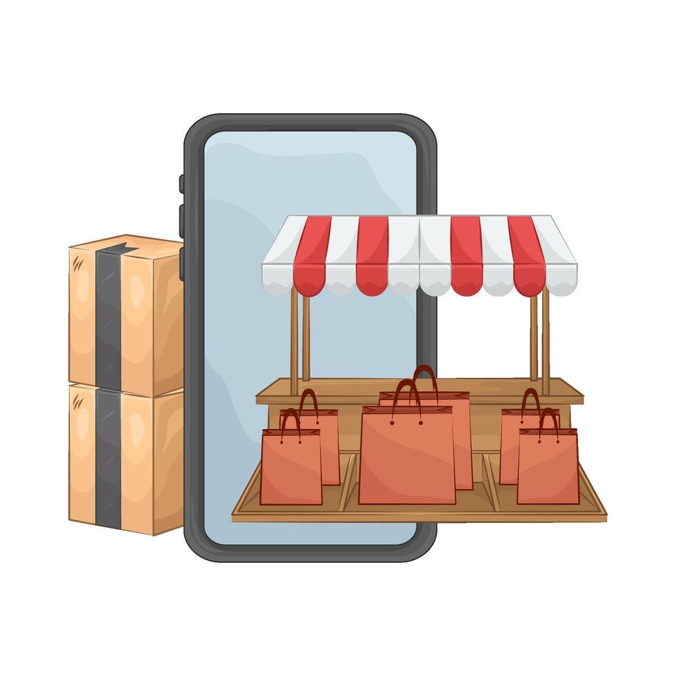 Illustration of marketplace vector