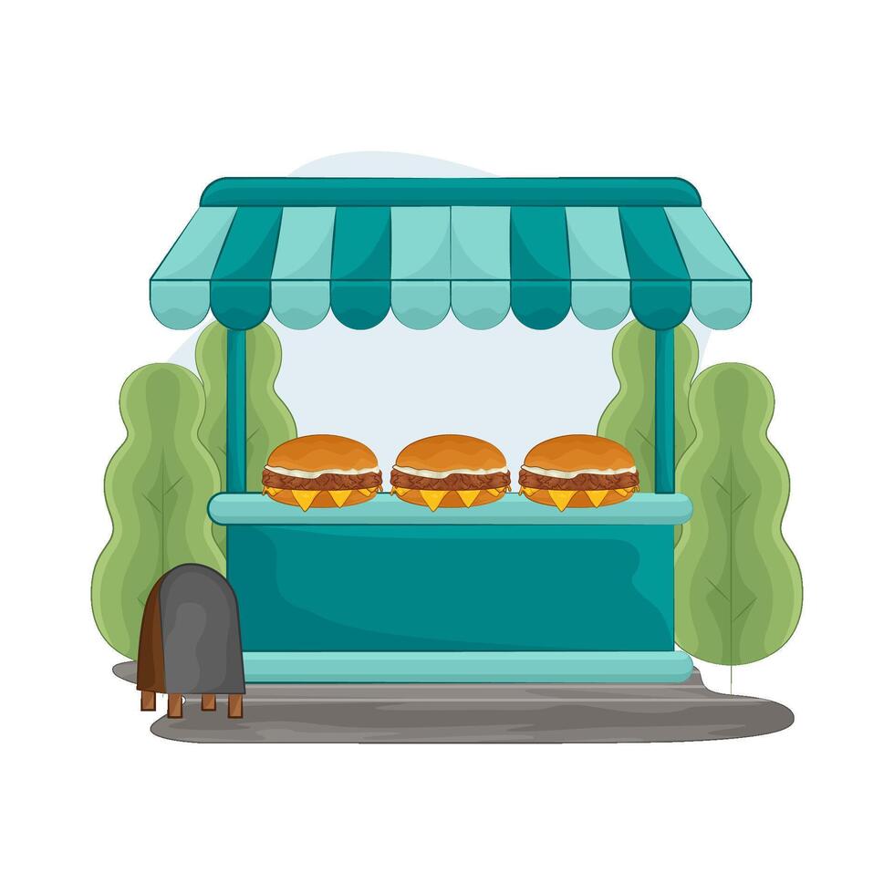 Illustration of burger shop vector