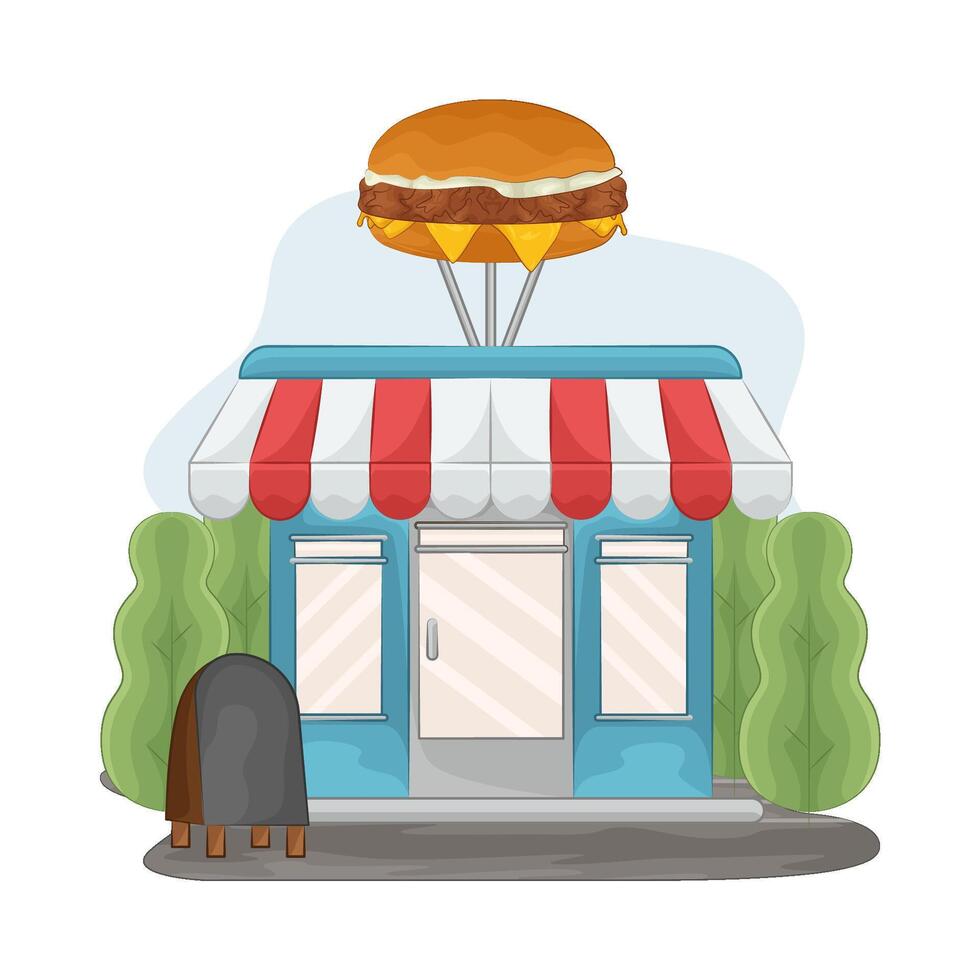 Illustration of burger shop vector