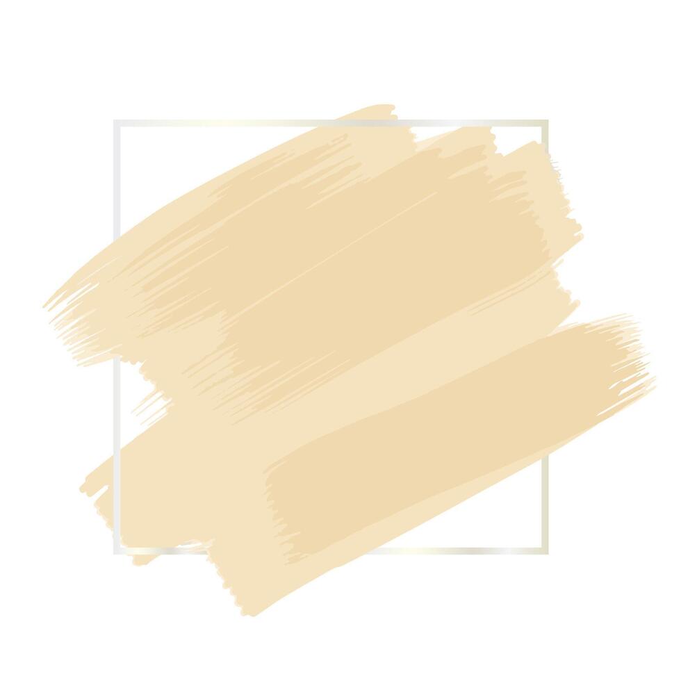 Golden simple frame with watercolor stain vector