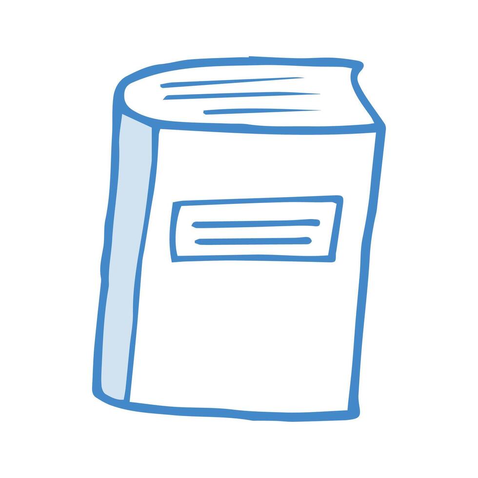 Single hand drawn book. Doodle illustration in cute scandinavian style vector