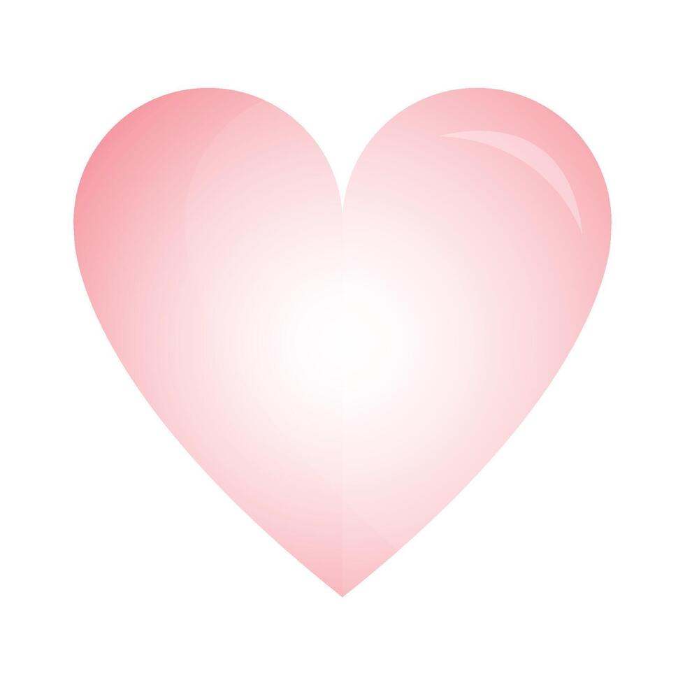 Glossy heart illustration on white background vector
