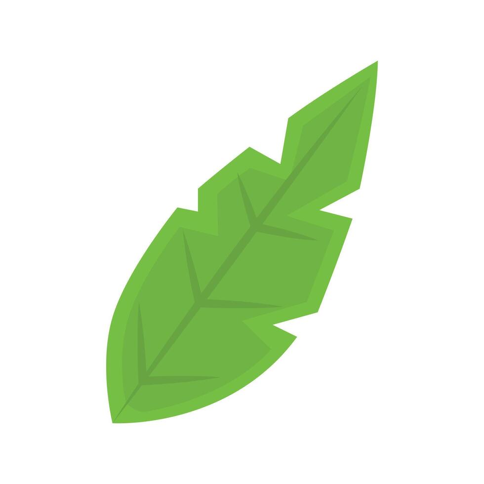 Green leaves icon in cartoon style isolated illustration on white vector