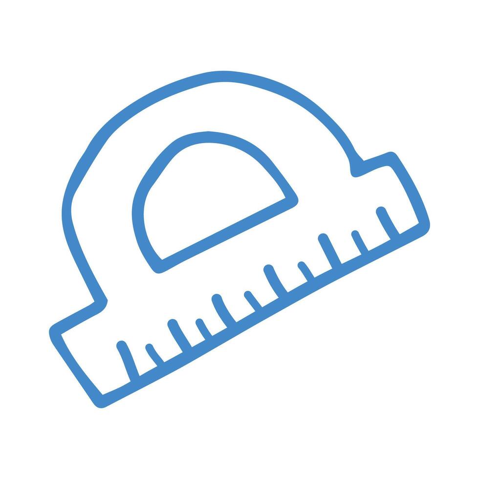 Protractor line icon Geometry angle measurement symbol vector
