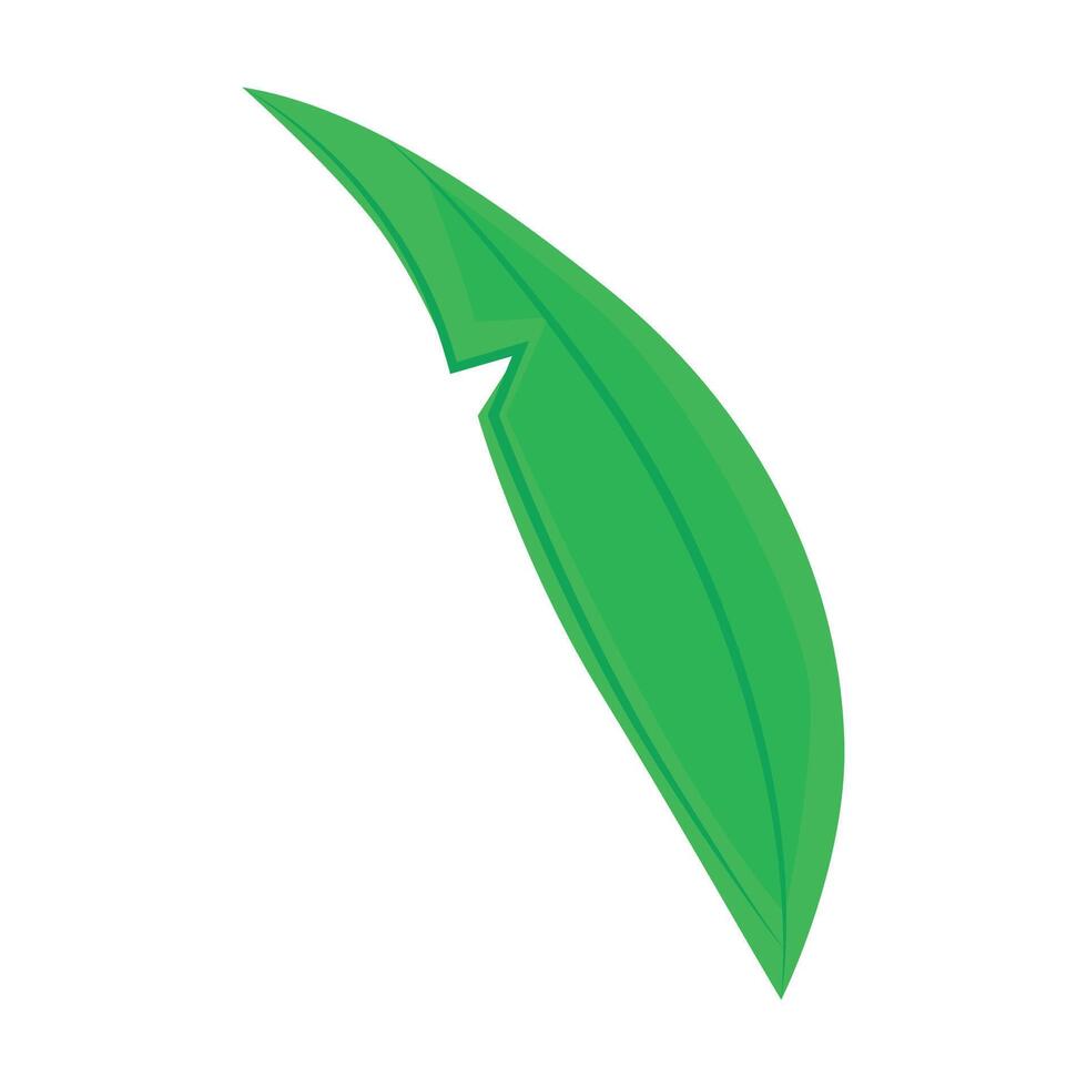 Green leaves icon in cartoon style isolated illustration on white background vector