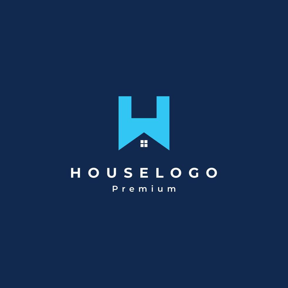 house logo design, the letter H is designed to be a symbol or icon of a house roof vector