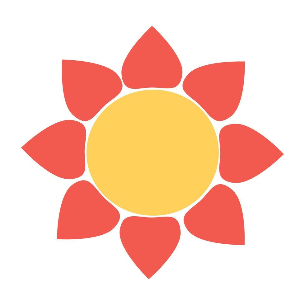Yellow summer sun with beams contoured pop art style vector