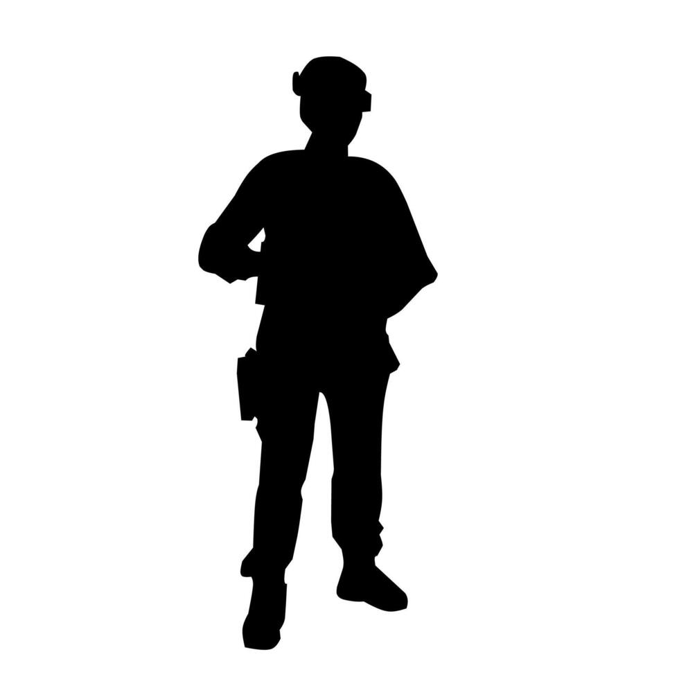 Black Silhouette Soldier Illustration vector