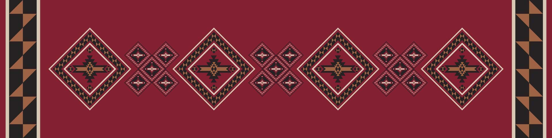 Colorful Native American runner rug pattern. Colorful aztec southwestern kilim geometric table runner pattern. Ethnic geometric pattern use for rug, tablecloth and other home decoration element vector