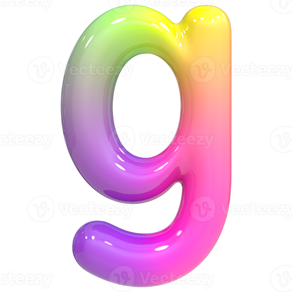 Font g 3D, Color Gradient png