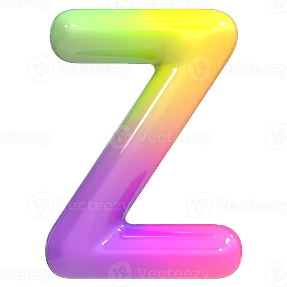 Font Z 3D Rendering, Color Gradient png