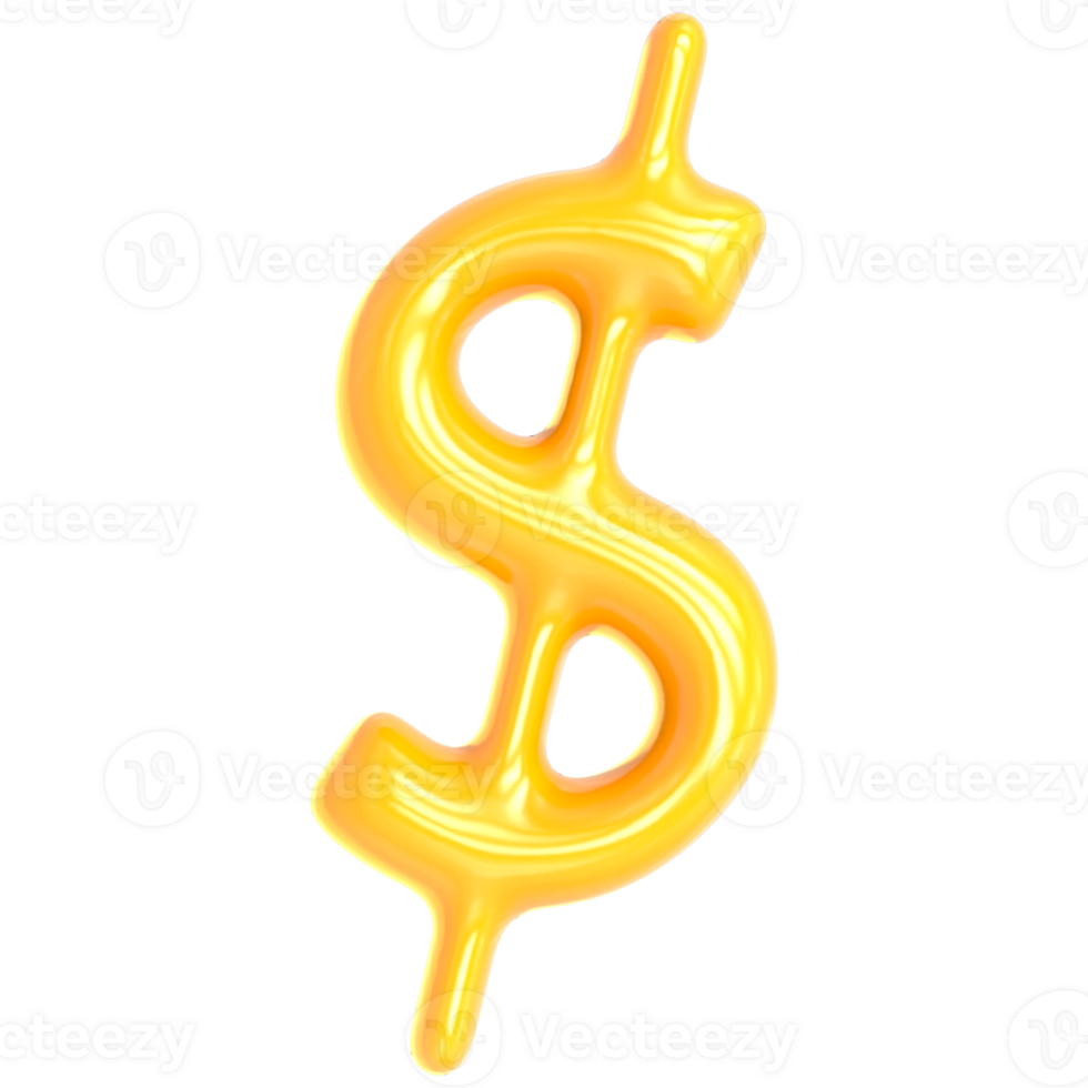 Gold Dollar 3D Render png