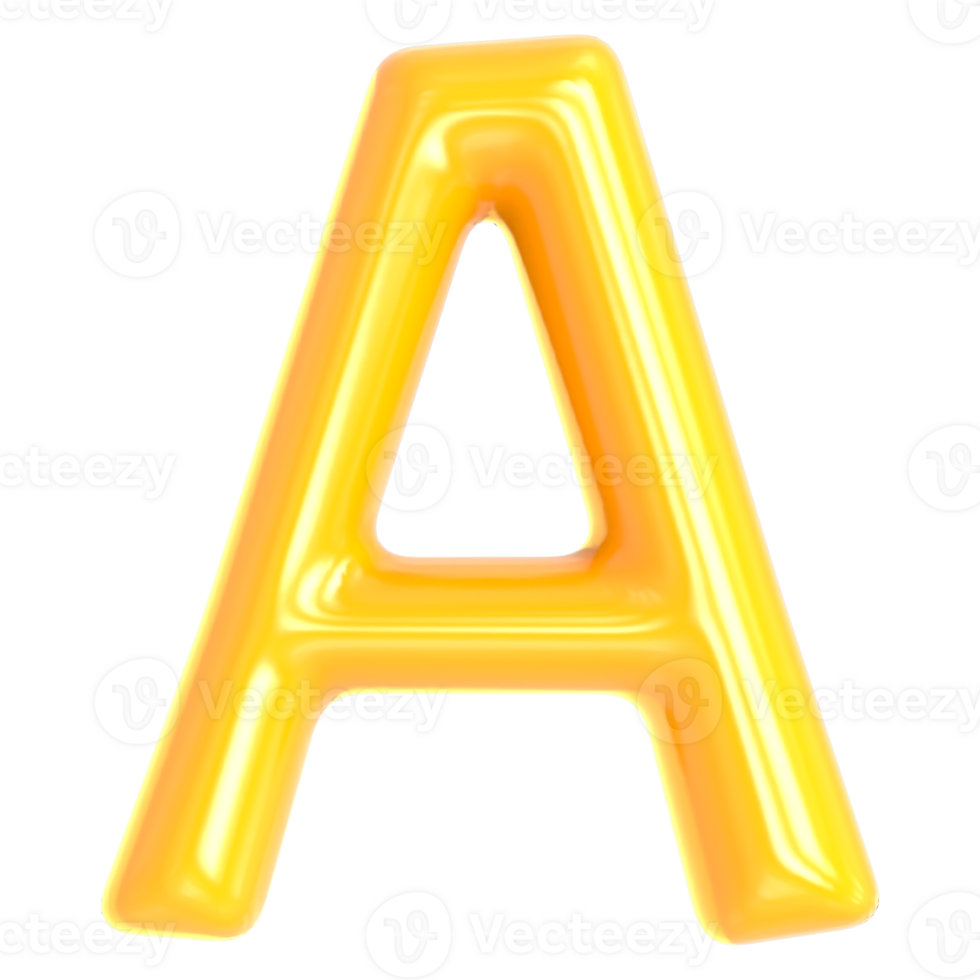 Gold Font A 3D Render png