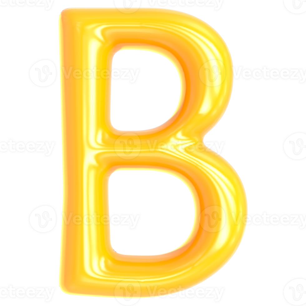 Gold Font B 3D Render png