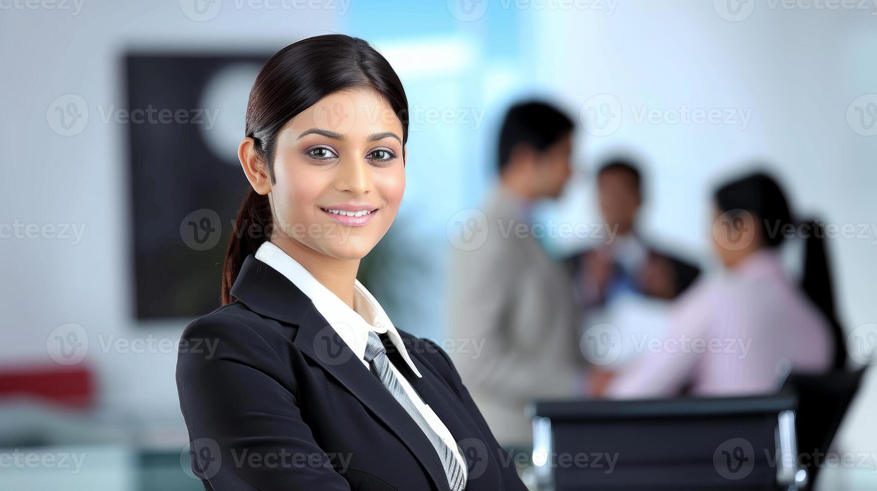 A young beautiful modern Indian businesswoman at the interview photo