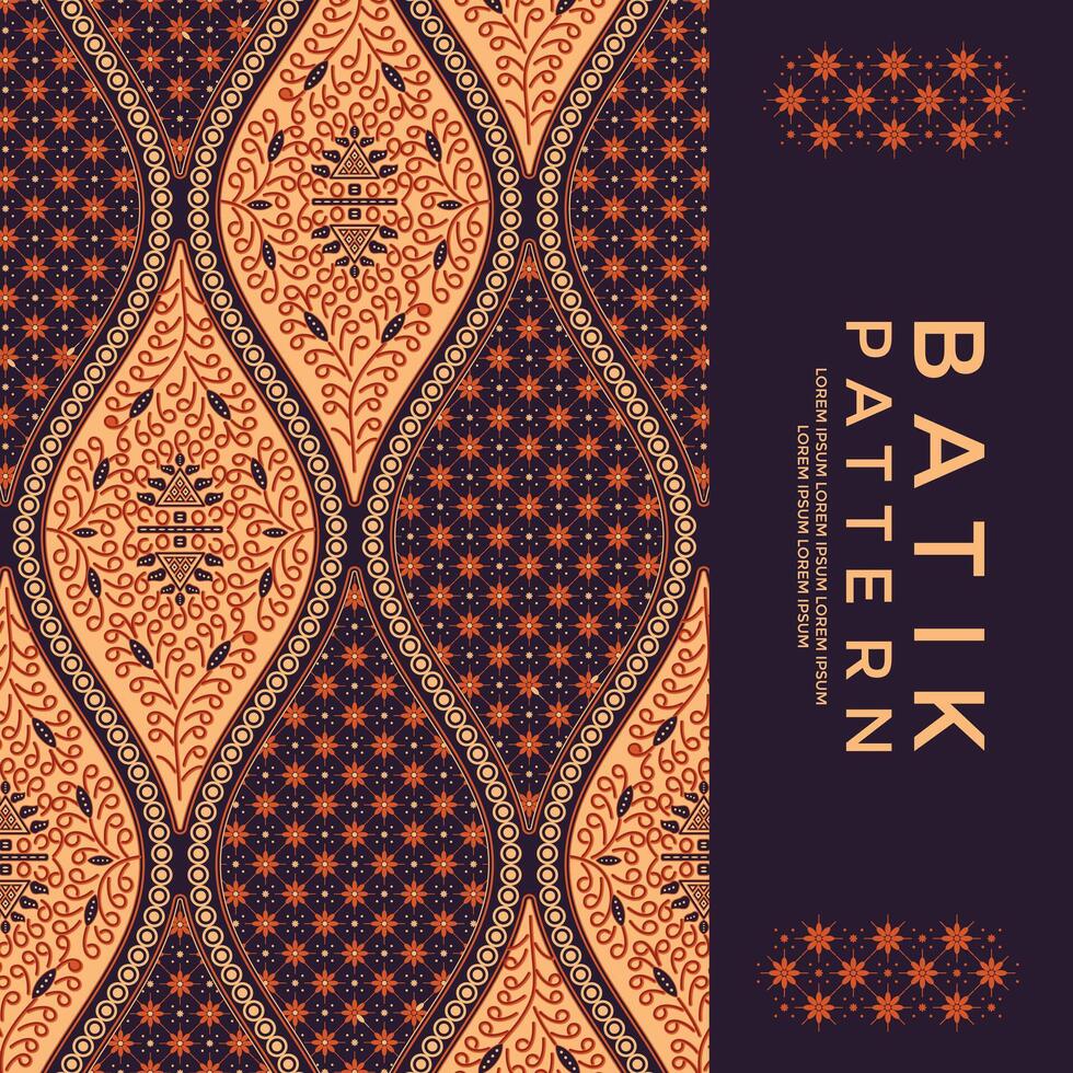 javanese traditional batik Solo motifs pattern vector