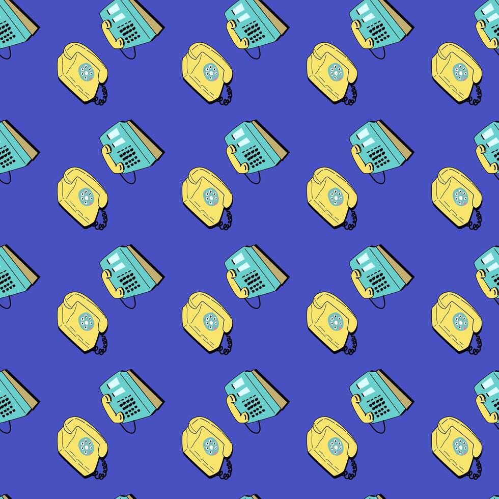 90s music background with audio equipment from 00s. Retro fashion seamless pattern vector