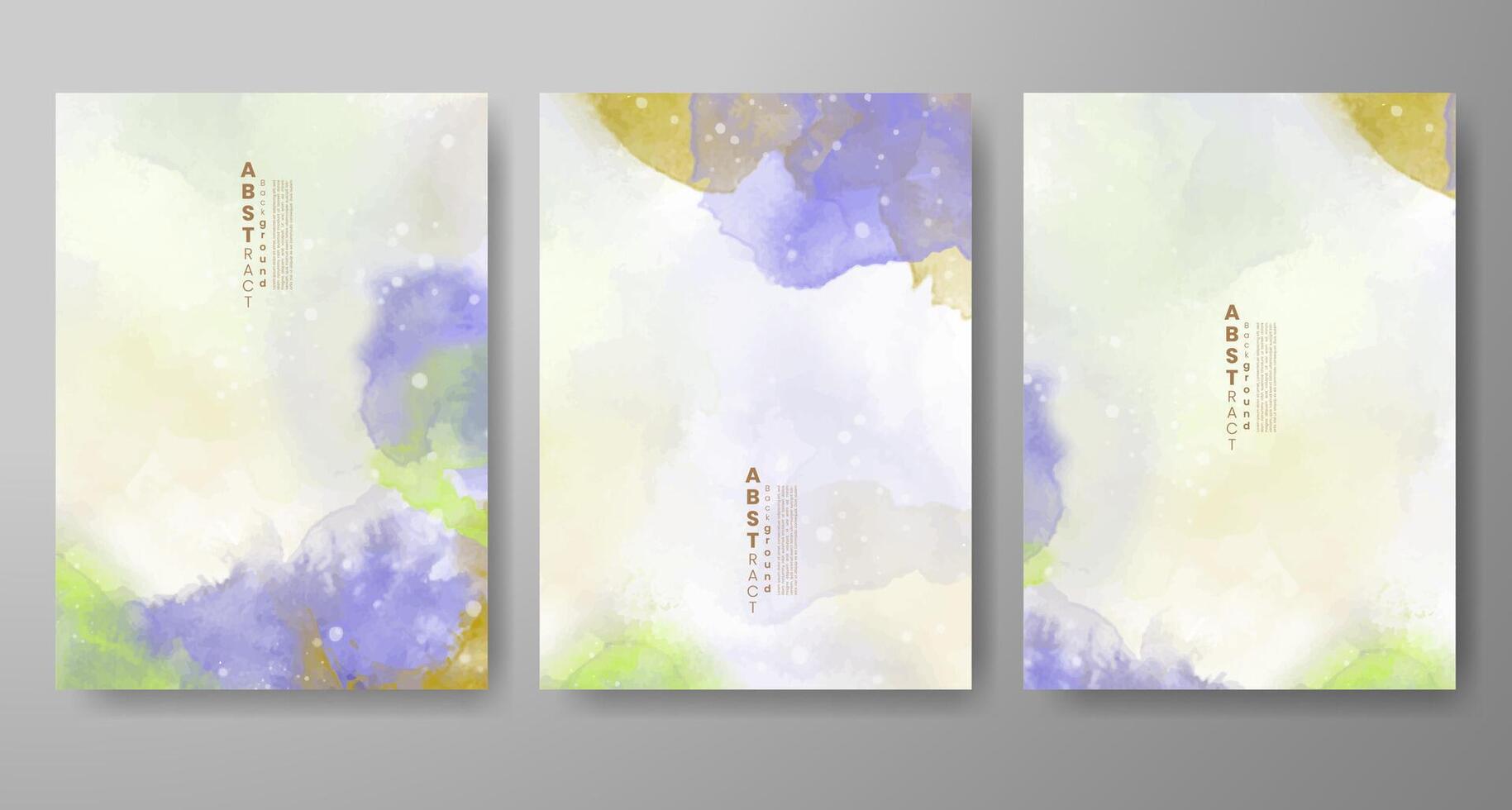 Set of creative hand painted abstract watercolor background. Design for your cover, date, postcard, banner, logo. vector