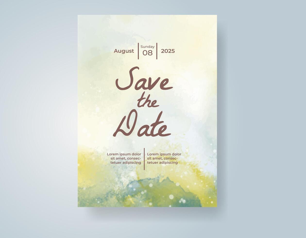 Wedding invitation with abstract watercolor background vector