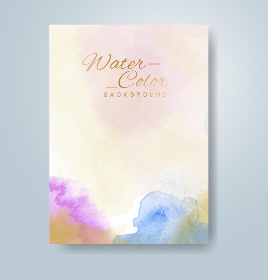 Cards with watercolor background. Design for your cover, date, postcard, banner, logo. vector