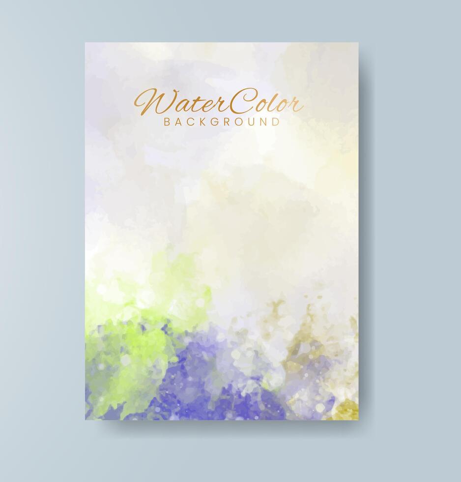 Cards with watercolor background. Design for your cover, date, postcard, banner, logo. vector