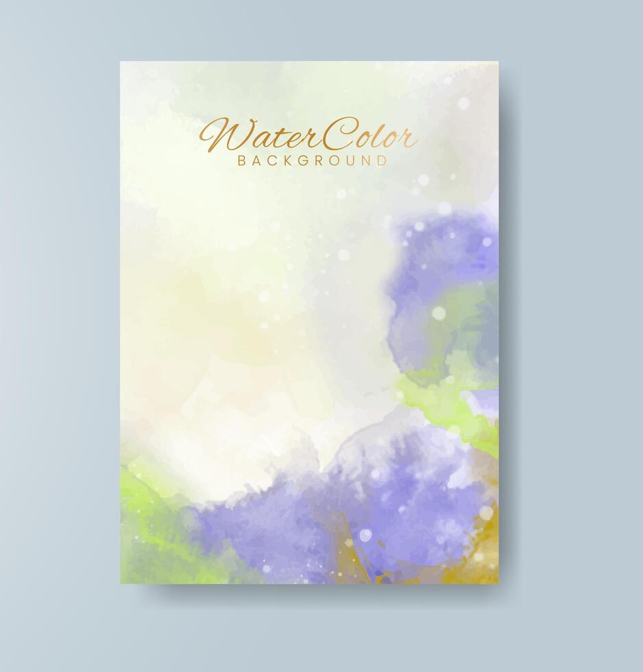Cards with watercolor background. Design for your cover, date, postcard, banner, logo. vector
