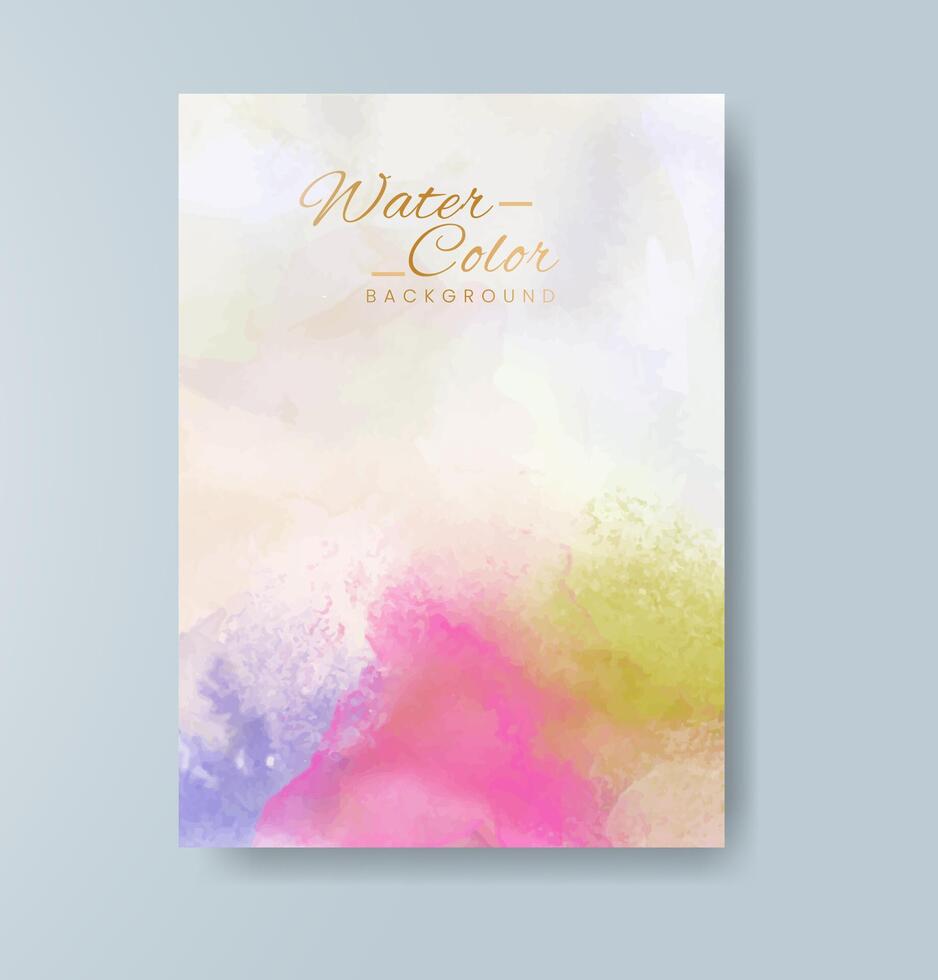 Cards with watercolor background. Design for your cover, date, postcard, banner, logo. vector