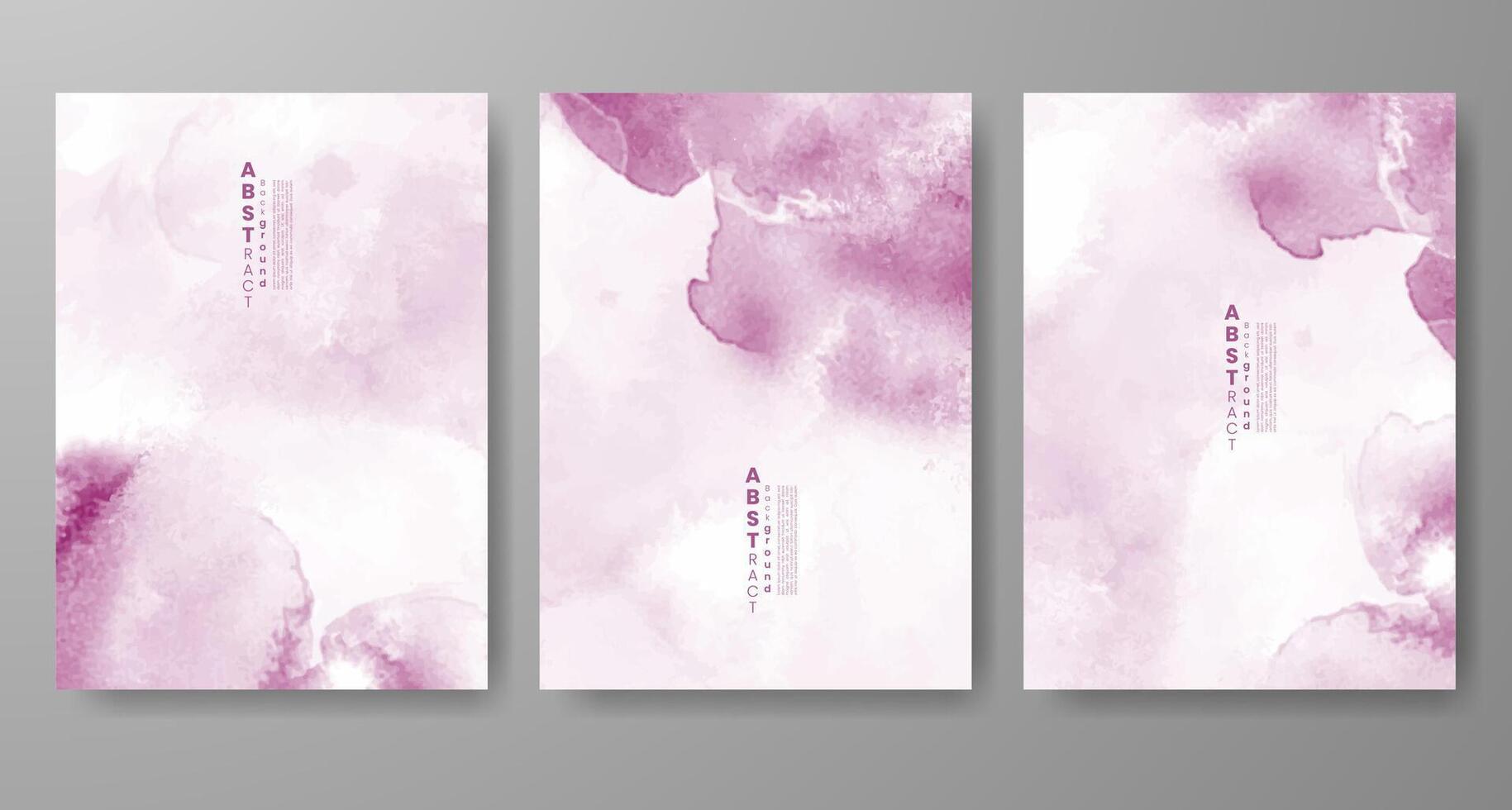 Set of creative hand painted abstract watercolor background. Design for your cover, date, postcard, banner, logo. vector