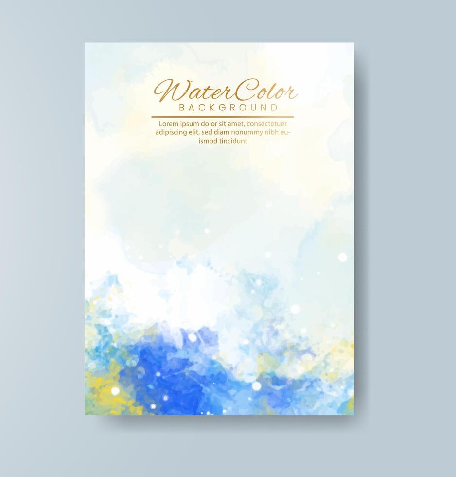 Cards with watercolor background. Design for your cover, date, postcard, banner, logo. vector